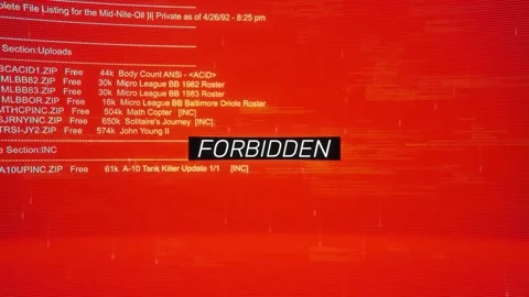 Forbidden on warning hack background screen Stock Footage 343560412