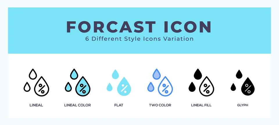 Forcast icon set. Design elements for logo Illustrazione stock