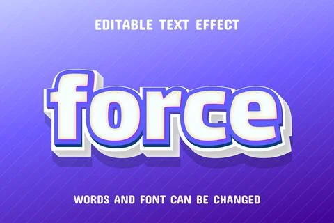 Force 3d text effect Stock Illustration