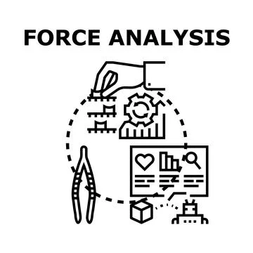 Force analysis concept determining influencing factors Ilustração Stock