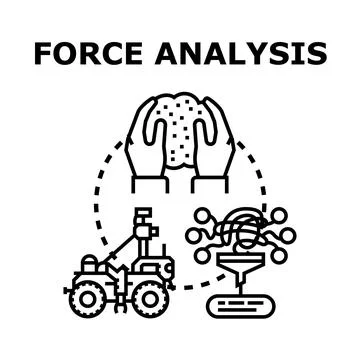 Force analysis concept for scientific investigation Ilustração Stock