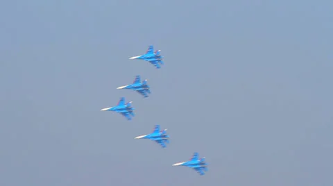 Force fighter makes a loop Stock Footage 32844323