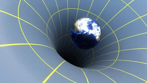 Force of gravity, the mass of the earth warps three-dimensional space. Stock Footage 335050412
