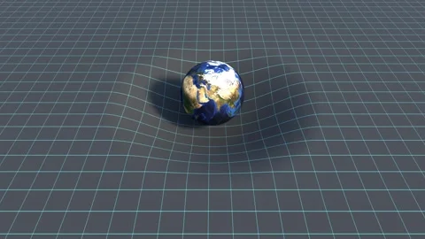 Force of gravity, the mass of the earth warps three-dimensional space. Video stock 335050420