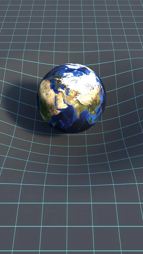 Force of gravity, the mass of the earth warps three-dimensional space. Vidéo 335050455