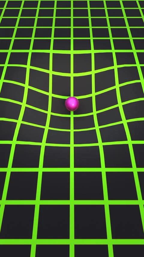 Force of gravity, pinksphere, massive object warp three-dimensional space. Stock Footage 333996001
