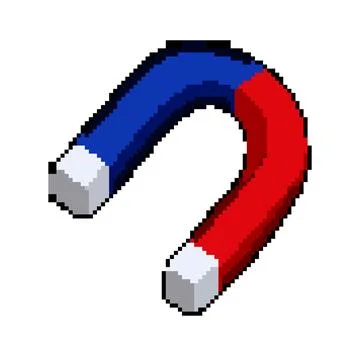 Force magnet pixel art vector illustration Stock Illustration