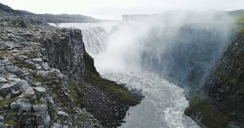 Force of Nature: Dettifoss Waterfall Stock Footage 81537613