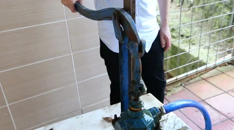 Force pump, water extraction sources Stock Footage 64988387