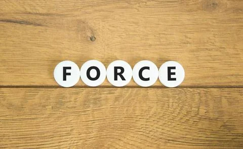 Force symbol. Concept word Force on beautiful white pills circles. Beautifu.. Foto stock
