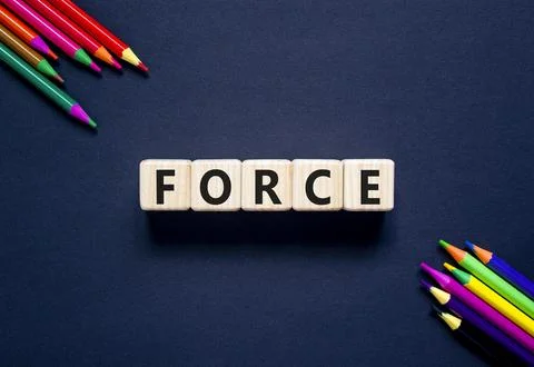 Force symbol. Concept word Force on beautiful wooden blocks. Beautiful blac.. Stock Photos