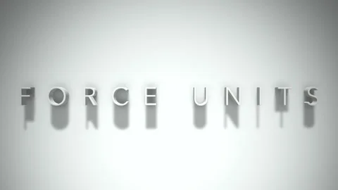 Force units 3D title animation with shadows on a white background Stock Footage 297215877