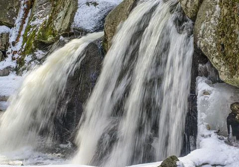 The force of water going over trap  falls Stock Photos