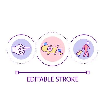 Forced deportation loop concept icon Stock Illustration