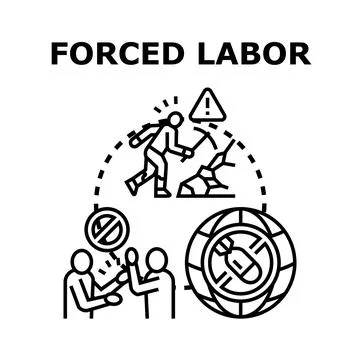 Forced labor and human trafficking concept Stock Illustration