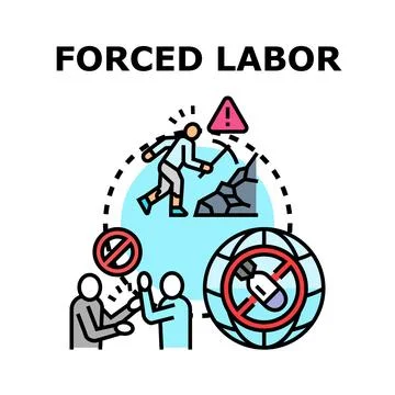 Forced labor and human trafficking concept Stock Illustration
