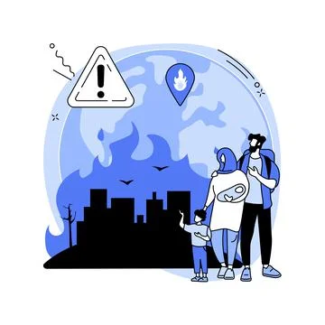 Forced migration abstract concept vector illustration. Illustrazione stock