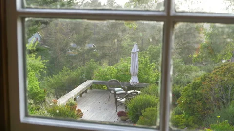 Forced Perspective View of Deck Through Window Video stock 195805452