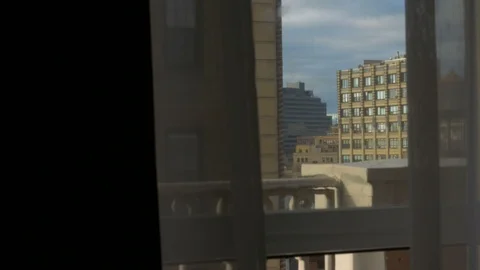 Forced Perspective Window New York City Video stock 122865242