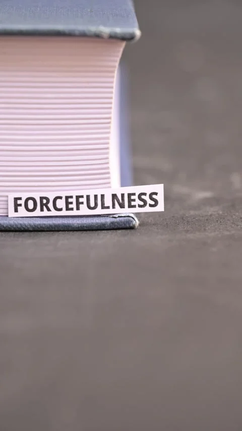 Forcefulness Concept on White Paper Symbolizing Determination Video stock 338238369