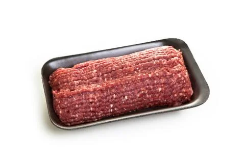 Forcemeat isolated on a white background in a package Stock Photos