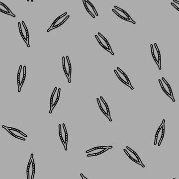 Forceps chemical glassware lab vector seamless pattern Stock Illustration