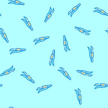 Forceps chemical glassware lab vector seamless pattern Stock Illustration