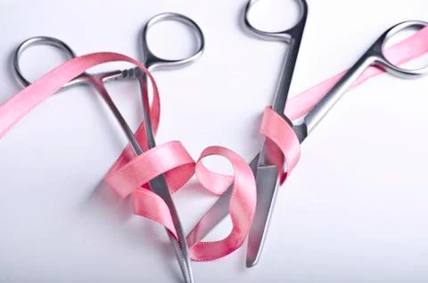 Forceps with decorative ribbon Stock Photos