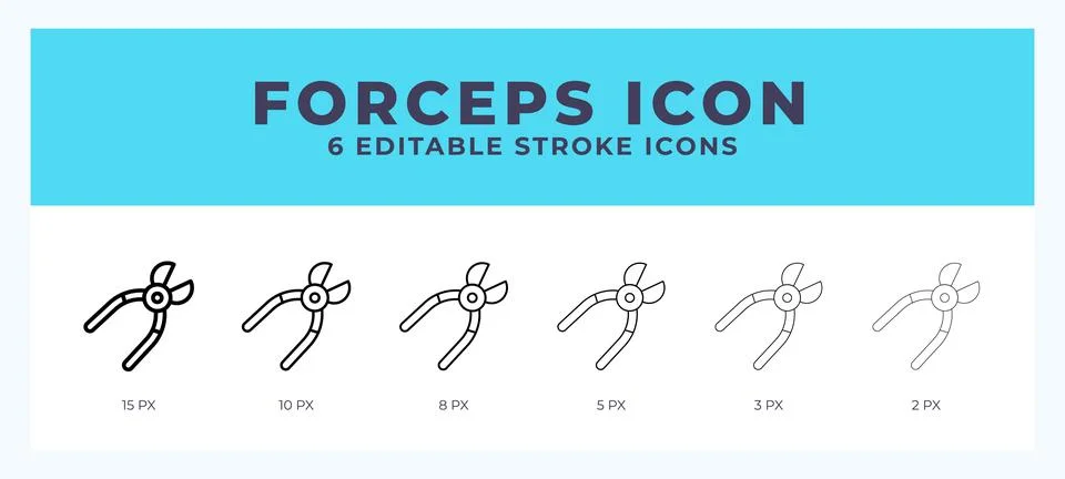 Forceps line icon for websites and apps. Vector illustration with editable .. Stock Illustration