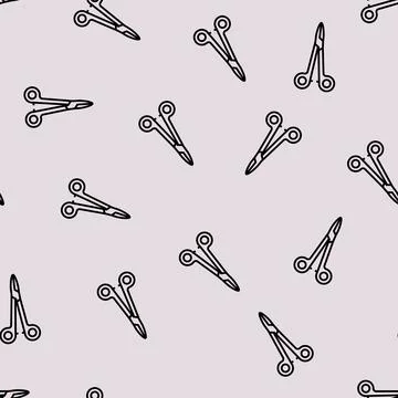 Forceps medical line seamless pattern Stock Illustration