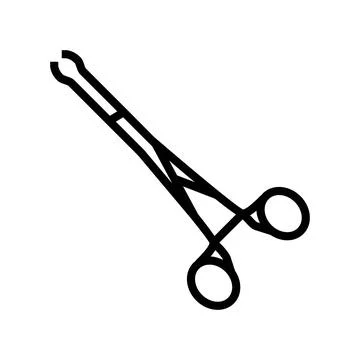Forceps surgeon line icon vector illustration Stock Illustration