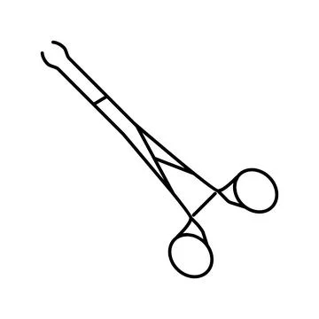 Forceps surgeon line icon vector illustration Stock Illustration