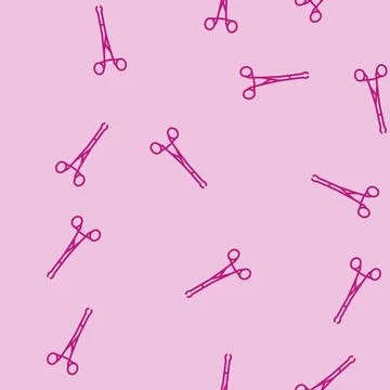 Forceps surgeon line seamless pattern Stock Illustration