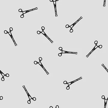 Forceps surgeon vector seamless pattern Stock Illustration