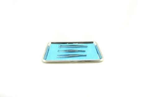 Forceps in tray Stock Photos
