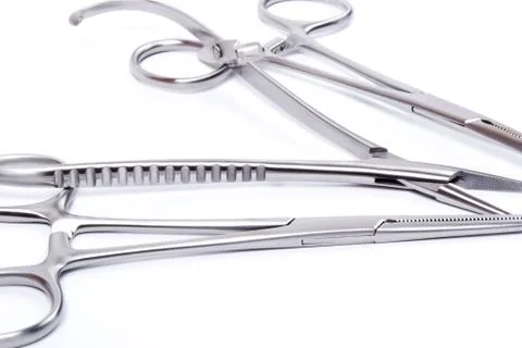 Forceps on white Foto stock