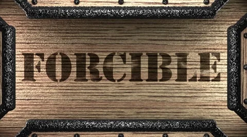 Forcible on wooden stamp Stock Footage 8774863