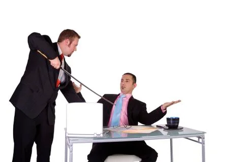 Forcing to sign a contract Stock Photos