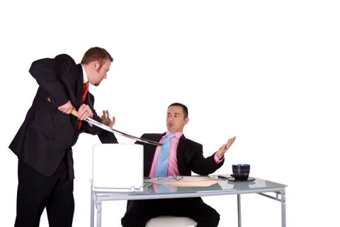 Forcing to sign a contract Stock Photos