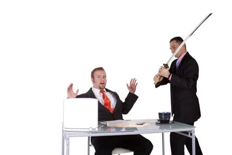 Forcing to sign a Contract Stock Photos