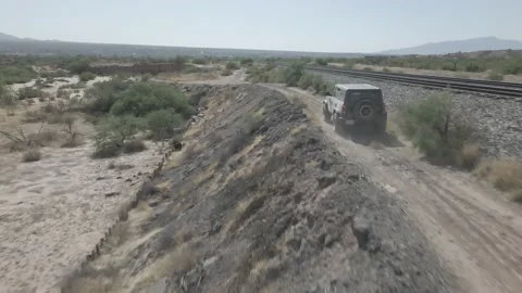 Ford Bronco navigates an unpaved track Stock Footage 192540508