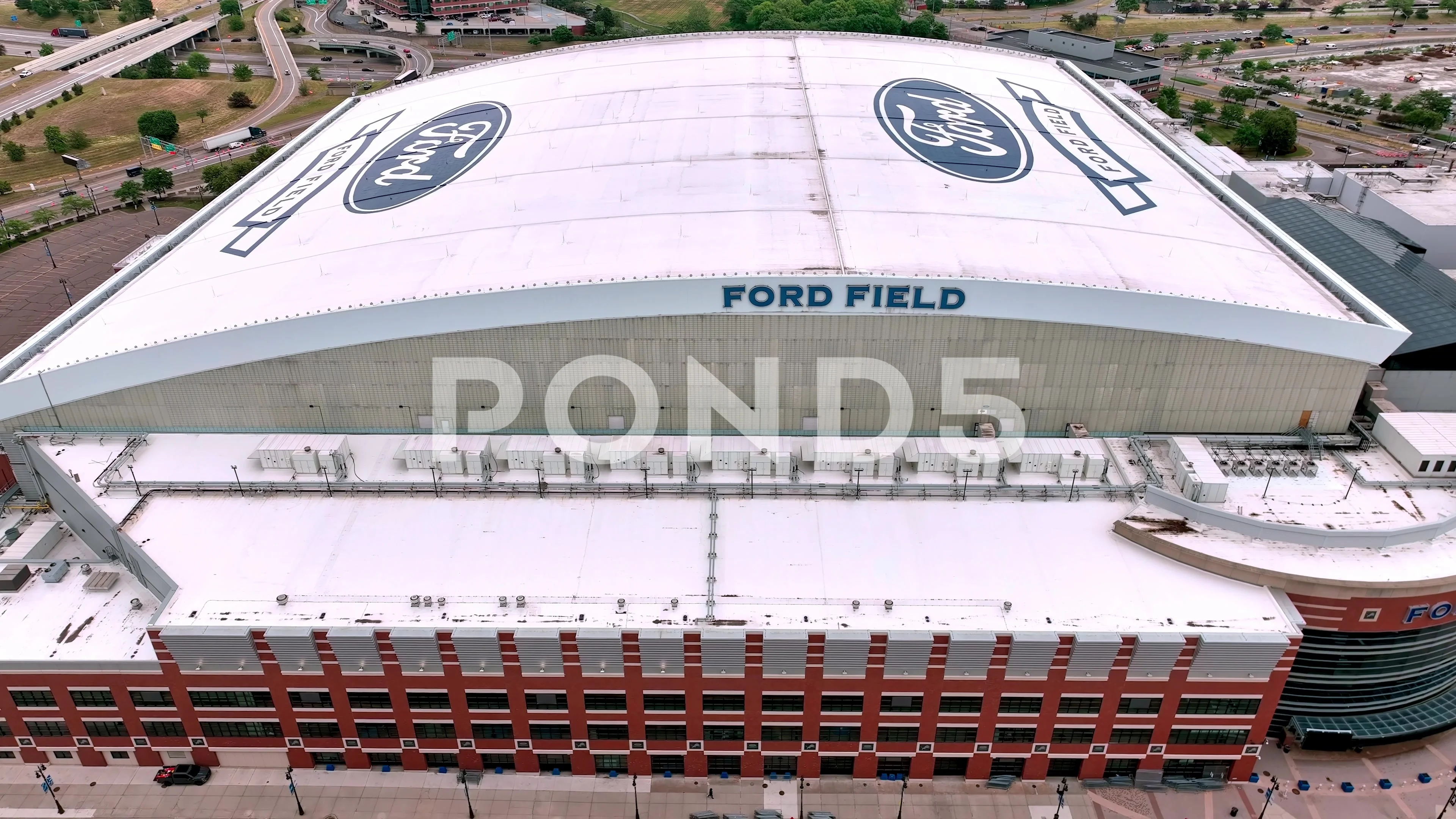 Aerial View of the Detroit Lions Home Ford Field Editorial