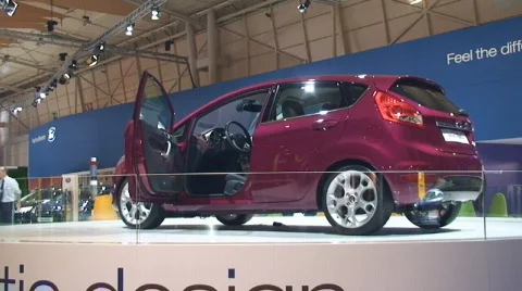 Ford Fiesta at motor show Stock Footage