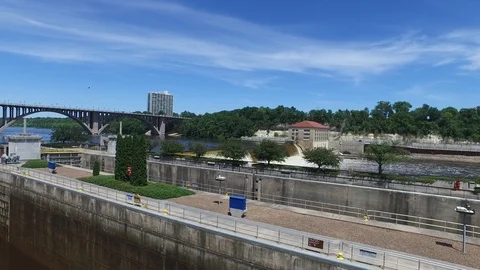 Ford Lock and Dam Stock Footage 91220747