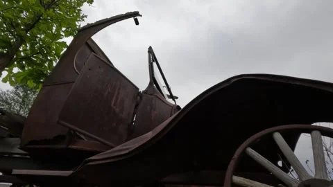 Ford Model A Rusting In Field Video stock 250300666