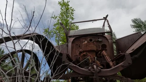 Ford Model A Rusting In Field Stock Footage 250300975