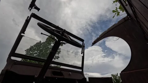 Ford Model A Rusting in Field Timelapse Stock Footage 249918041