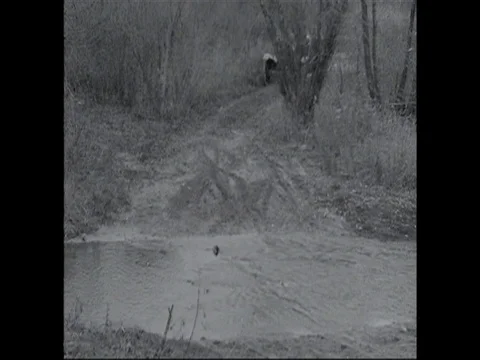 Ford Model T Crosses Stream Stock Footage 80472737