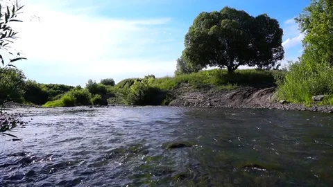 Ford on a small river in a nice summer day Stock Footage 82965927