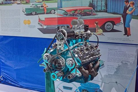 Ford Thunderbird V8 engine (1959). Stock Photos